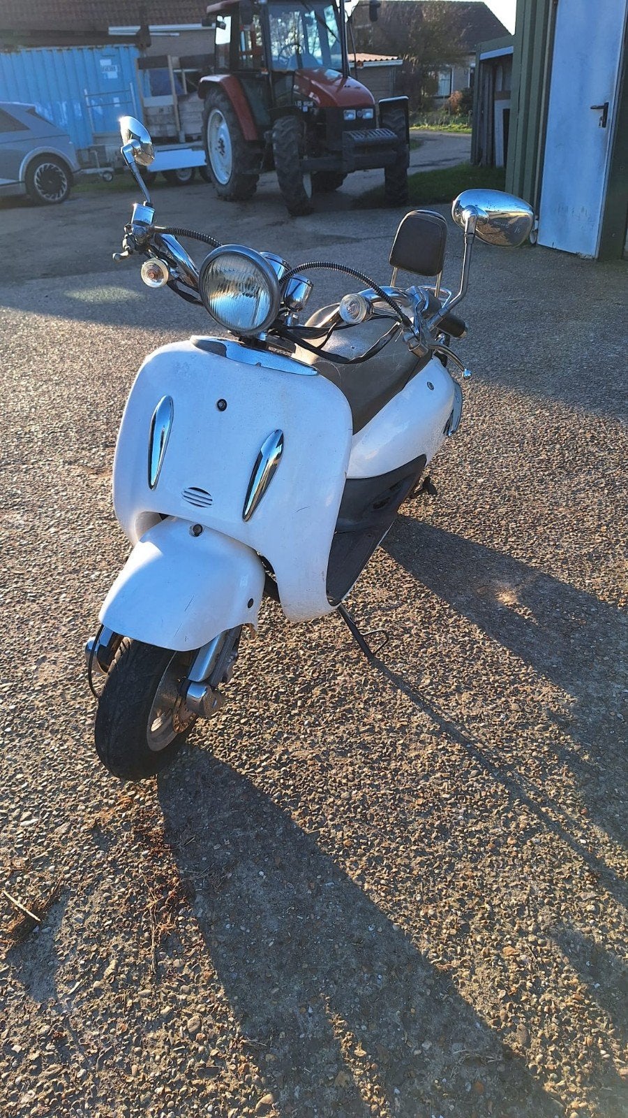 Retro scooter wit, Ophalen of Verzenden, Gebruikt, Benzine, Overige merken