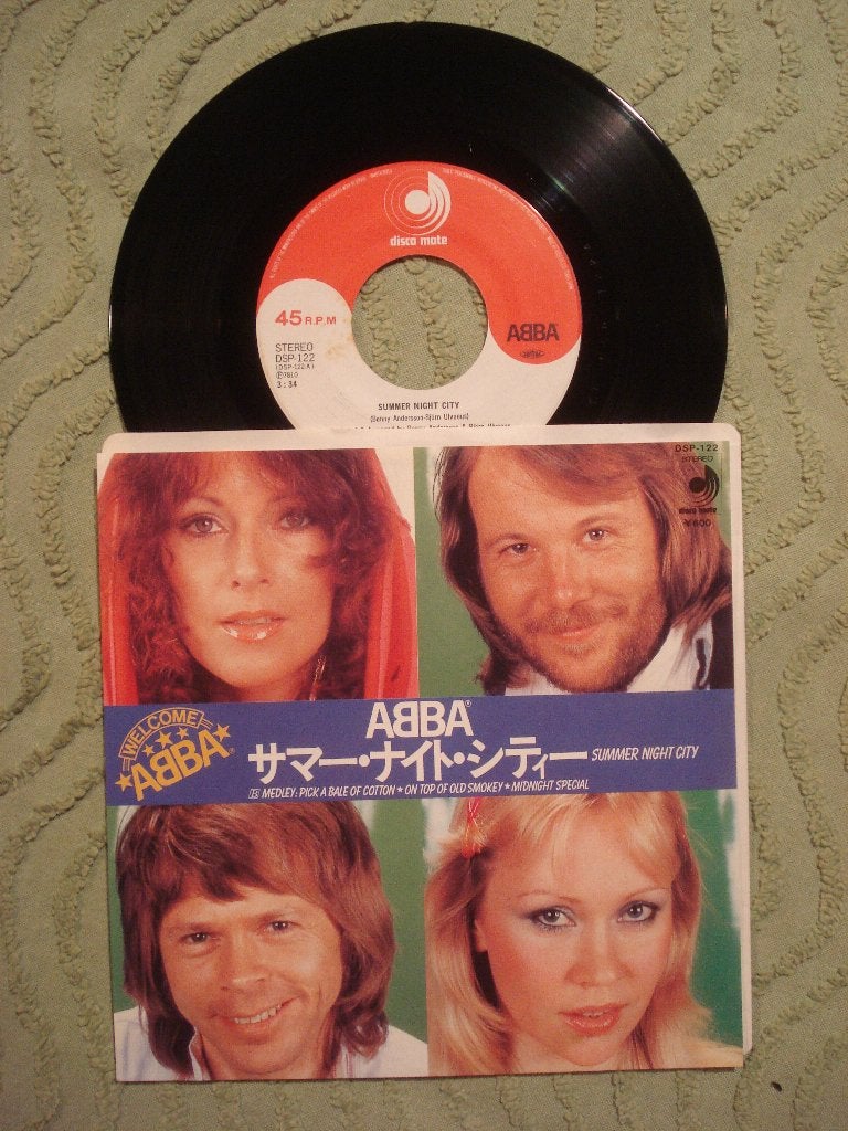 ABBA 7" Vinyl Single: ‘Summer night city’ (Japan), Cd's en Dvd's, Vinyl Singles, Ophalen of Verzenden, Zo goed als nieuw, 7 inch
