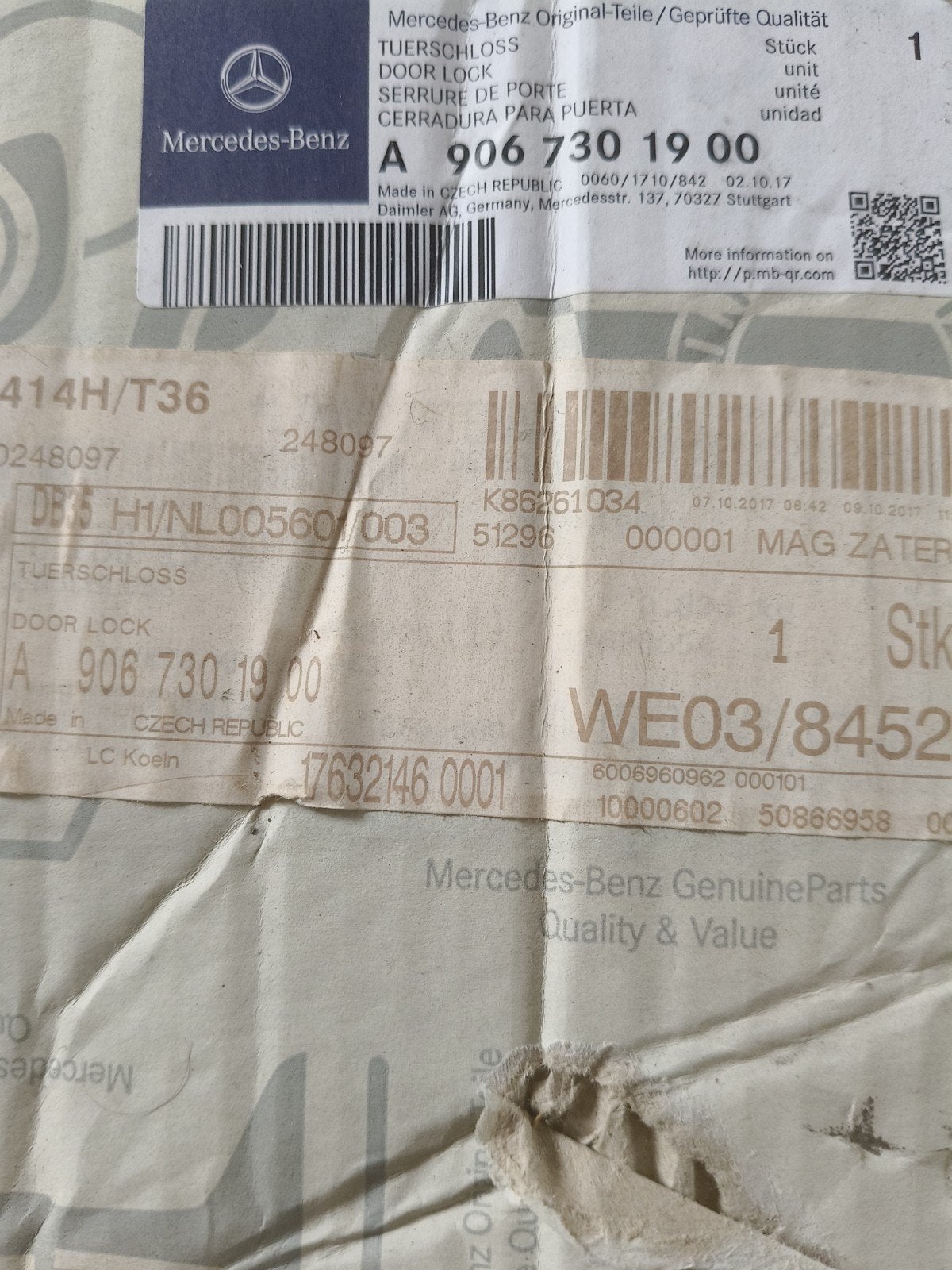 Mercedes-Benz Deurslot A 906 730 19 00 Origineel, Ophalen of Verzenden