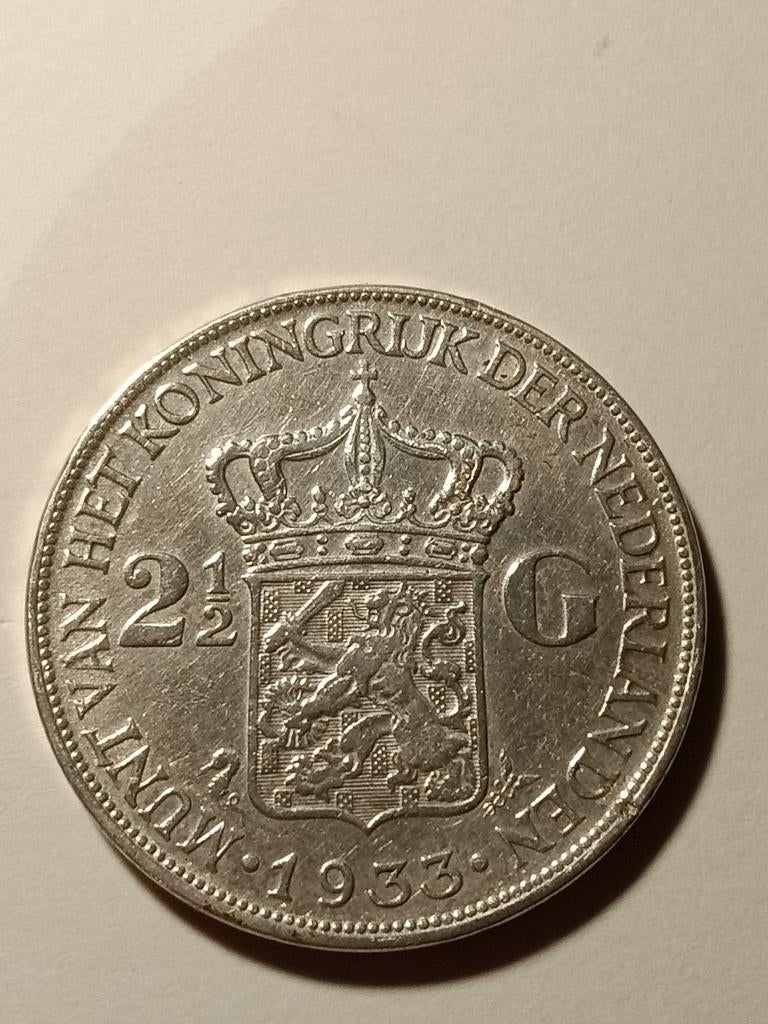 Rijksdaalder Wilhelmina 1933 prachtig, Postzegels en Munten, Munten | Nederland, Ophalen of Verzenden, Koningin Wilhelmina, 2½ gulden
