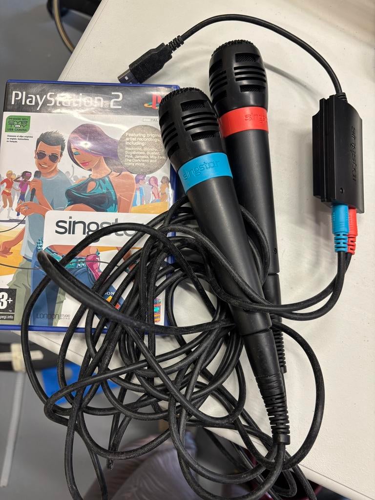 Singstar PlayStation 2 met 2 microfoons, Ophalen, Muziek, Gebruikt, 2 spelers