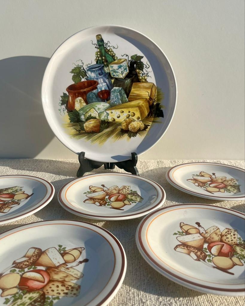 serveerbord en kleine bordjes kaasopdruk, Ophalen of Verzenden, X, X, X