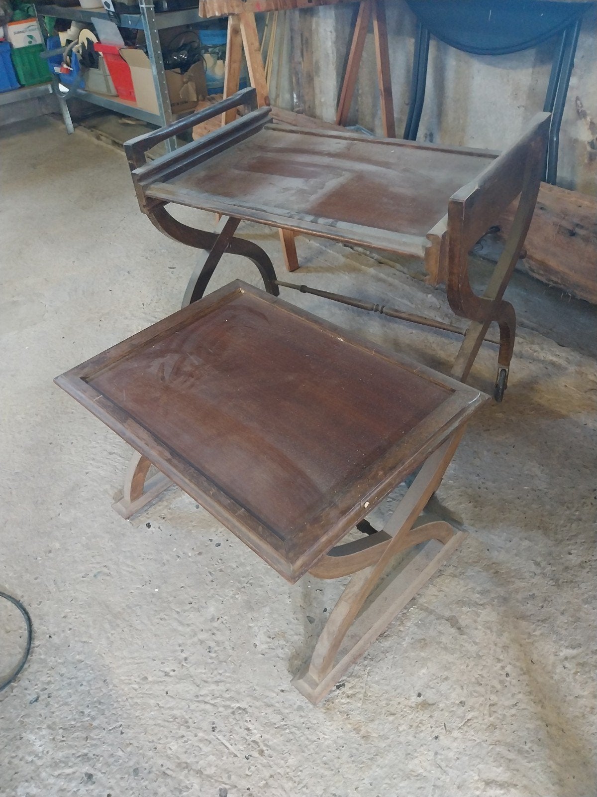 Vintage houten theewagen/serveerwagen, Antiek en Kunst, Ophalen
