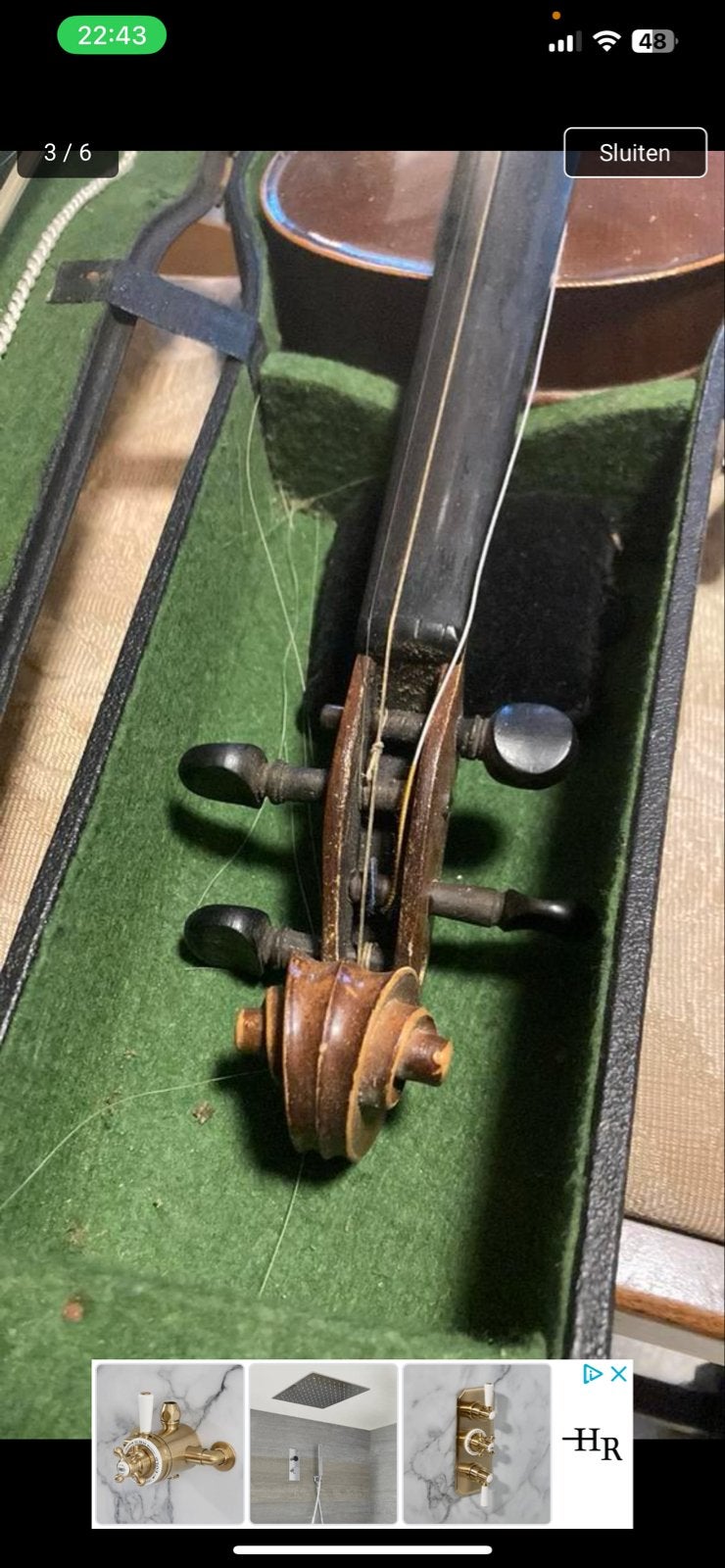 Vintage Viool met Koffer en Strijkstok - Gebruikt, Ophalen, Gebruikt, Overige formaten, Viool