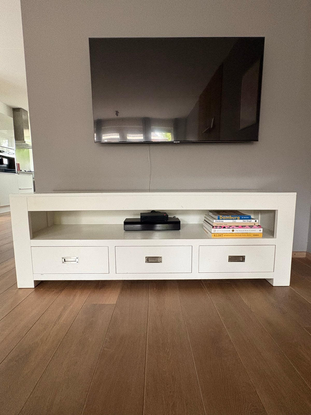 Wit TV-meubel met lades Ophalen voor 11 september, Huis en Inrichting, Kasten | Televisiemeubels, Gebruikt, 150 tot 200 cm, Ophalen of Verzenden