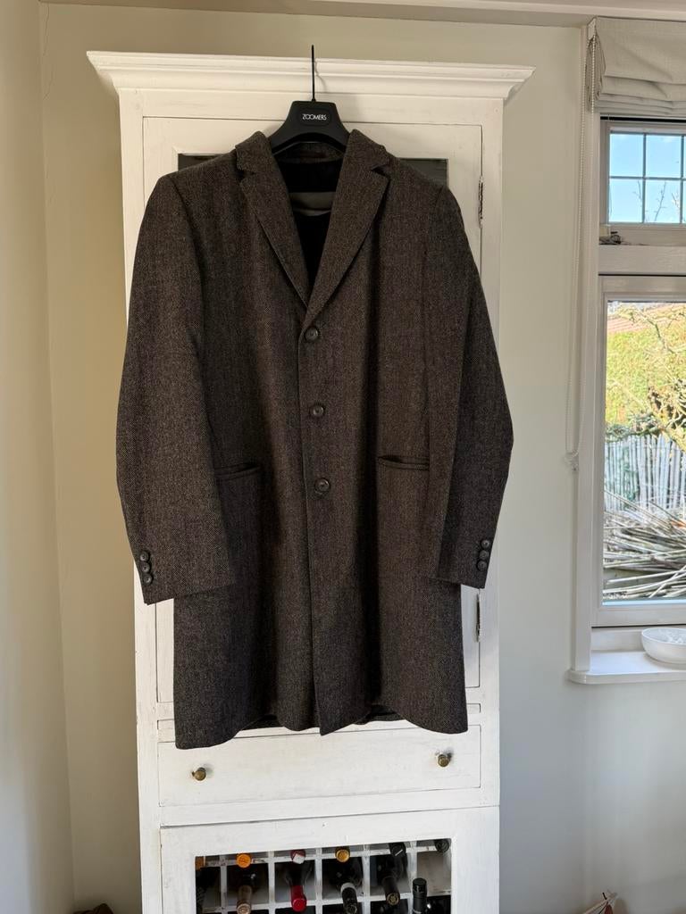 Jas, halflang, Hugo Boss cashmere-wool XL zgan!, Ophalen of Verzenden, Zo goed als nieuw, Maat 56/58 (XL), Bruin