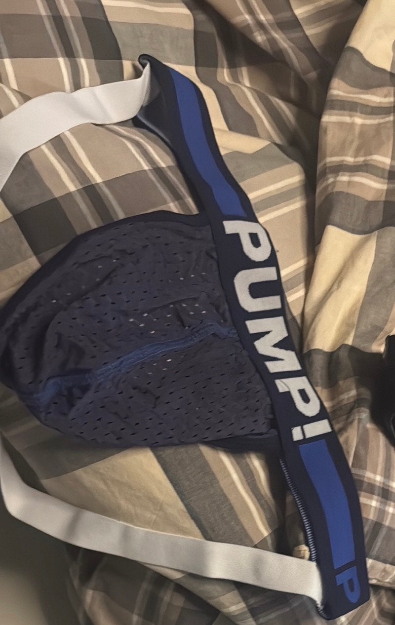 PUMP! Jockstrap - Donkerblauw met wit en blauw naat XL, Kleding | Heren, Ophalen of Verzenden, Blauw, Overige typen