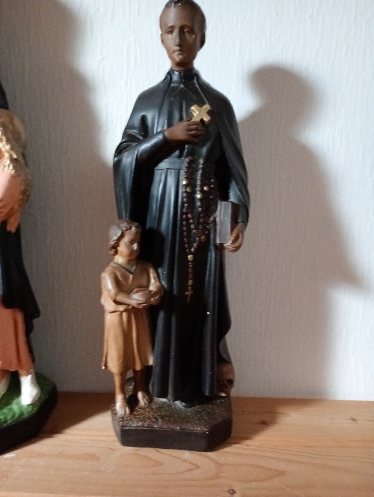 Vintage religieus beeld: Heilige met kind en rozenkrans, Ophalen of Verzenden