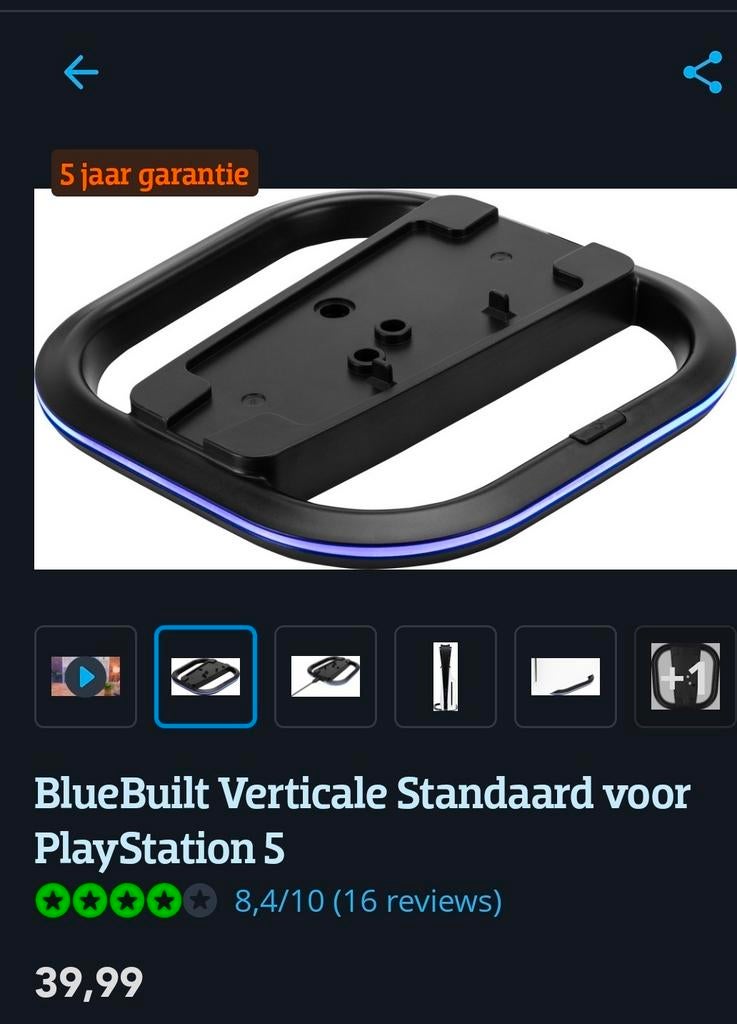 BlueBuilt Verticale Standaard voor PlayStation 5, Ophalen of Verzenden