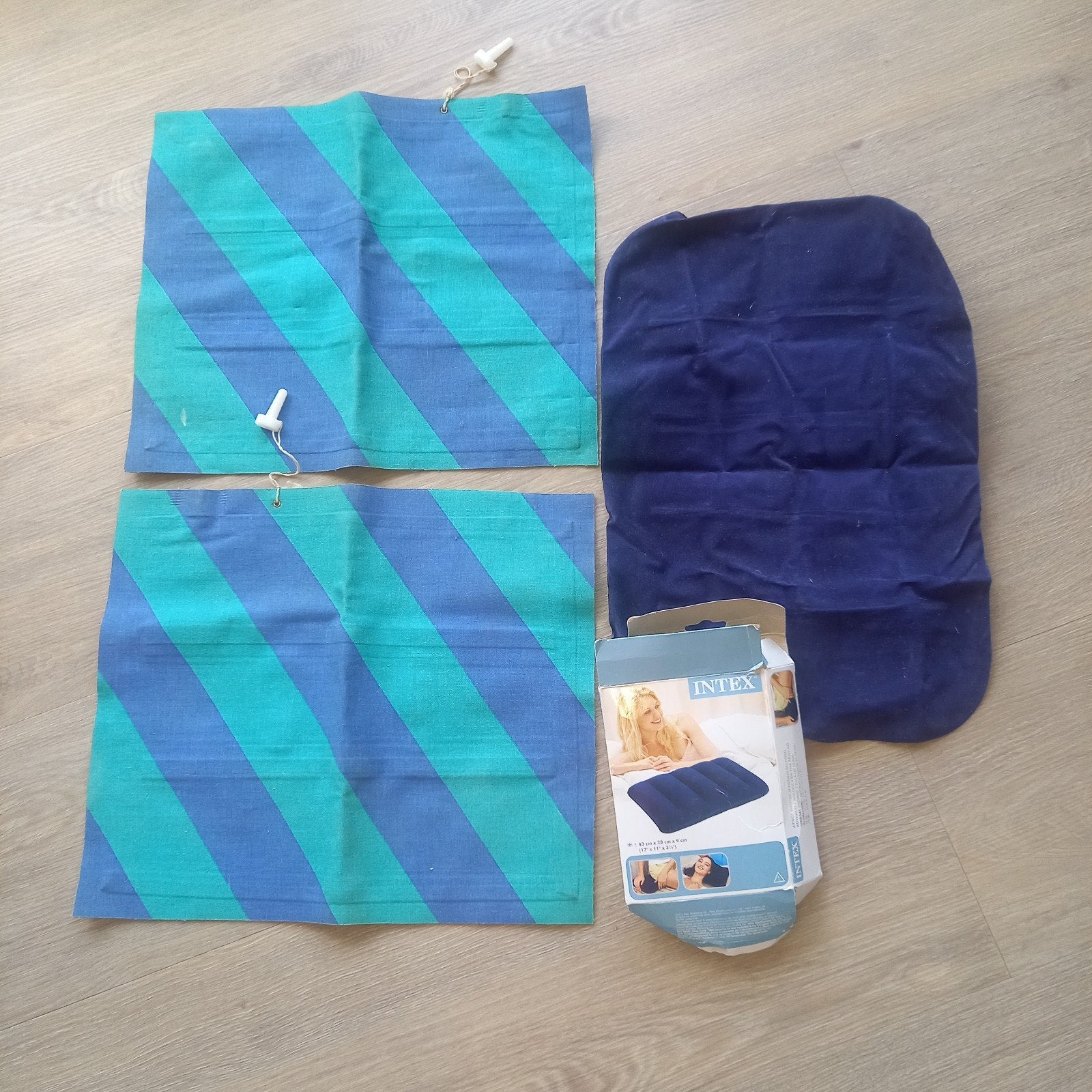 3 opblaasbare kussentjes, Ophalen