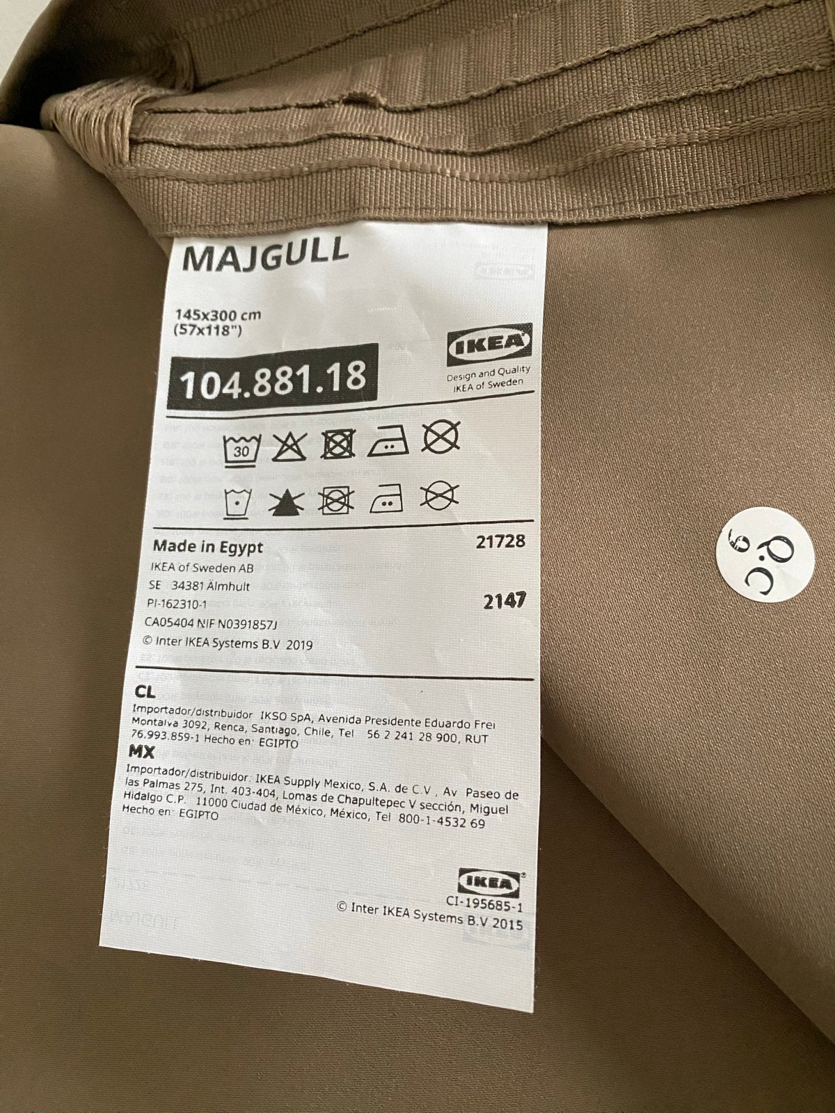 4 IKEA MAJGULL Verduisterende Gordijnen - Taupe, Ophalen, Bruin, Verduisterend, Zo goed als nieuw