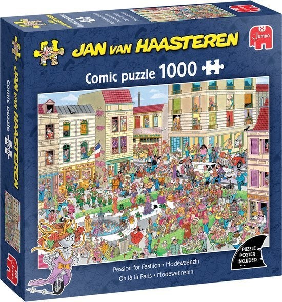 Jan van Haasteren Modewaanzin – 1.000 stukjes, Verzenden, 500 t/m 1500 stukjes, Nieuw, Legpuzzel