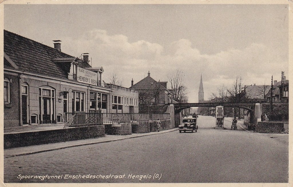 Hengelo, Enschede, Cafe, Heineken., Verzenden, 1920 tot 1940, Gelopen, Overijssel