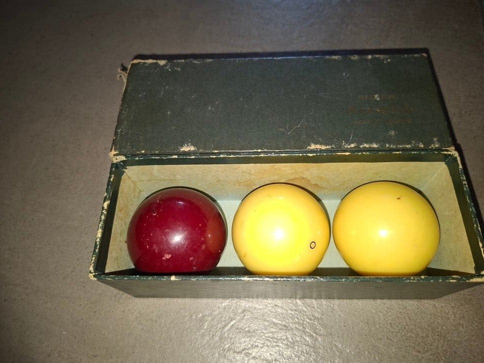 Vintage Aramith Biljartballen - België, Ophalen of Verzenden, Gebruikt, Keu of Ballen