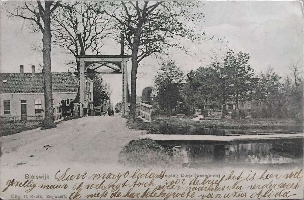 Bleiswijk - Ingang Dorp (Westeinde) ZZH, Verzamelen, Ansichtkaarten | Nederland, Verzenden, Voor 1920