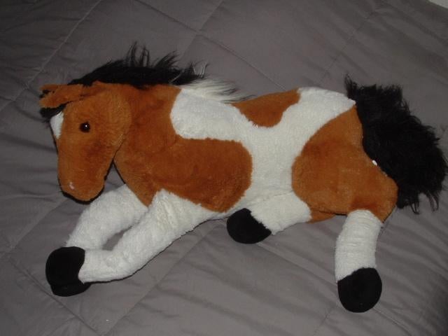 MOOI PAARD PLUCHE ORANJEBRUIN/WIT MET WITTE BLES, Ophalen of Verzenden, Nieuw, Overige typen