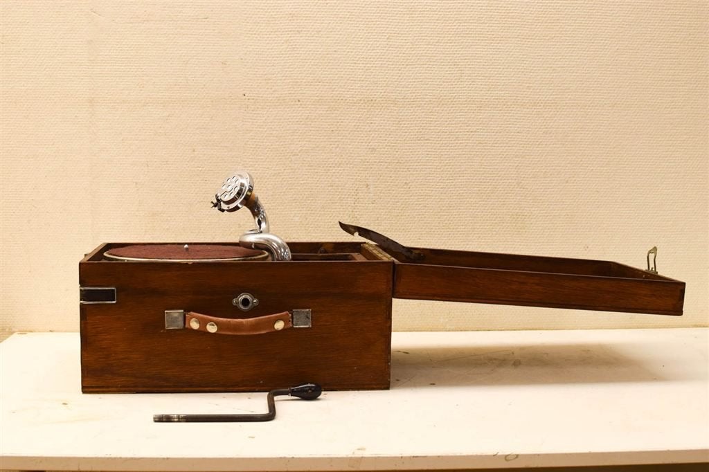 Vintage Platenspeler in houten koffer 51027, Ophalen of Verzenden, Gebruikt, Thorens