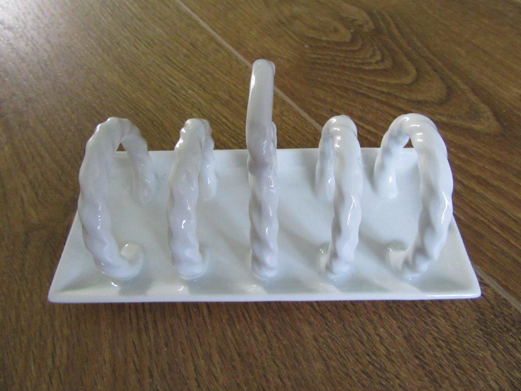 Toastrek wit porselein breedte 14,5 cm, Ophalen of Verzenden