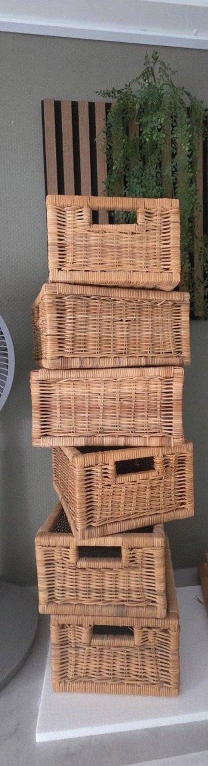 rieten opbergmanden - set van 6, Ophalen, Mand, Nieuw, Met handvatten