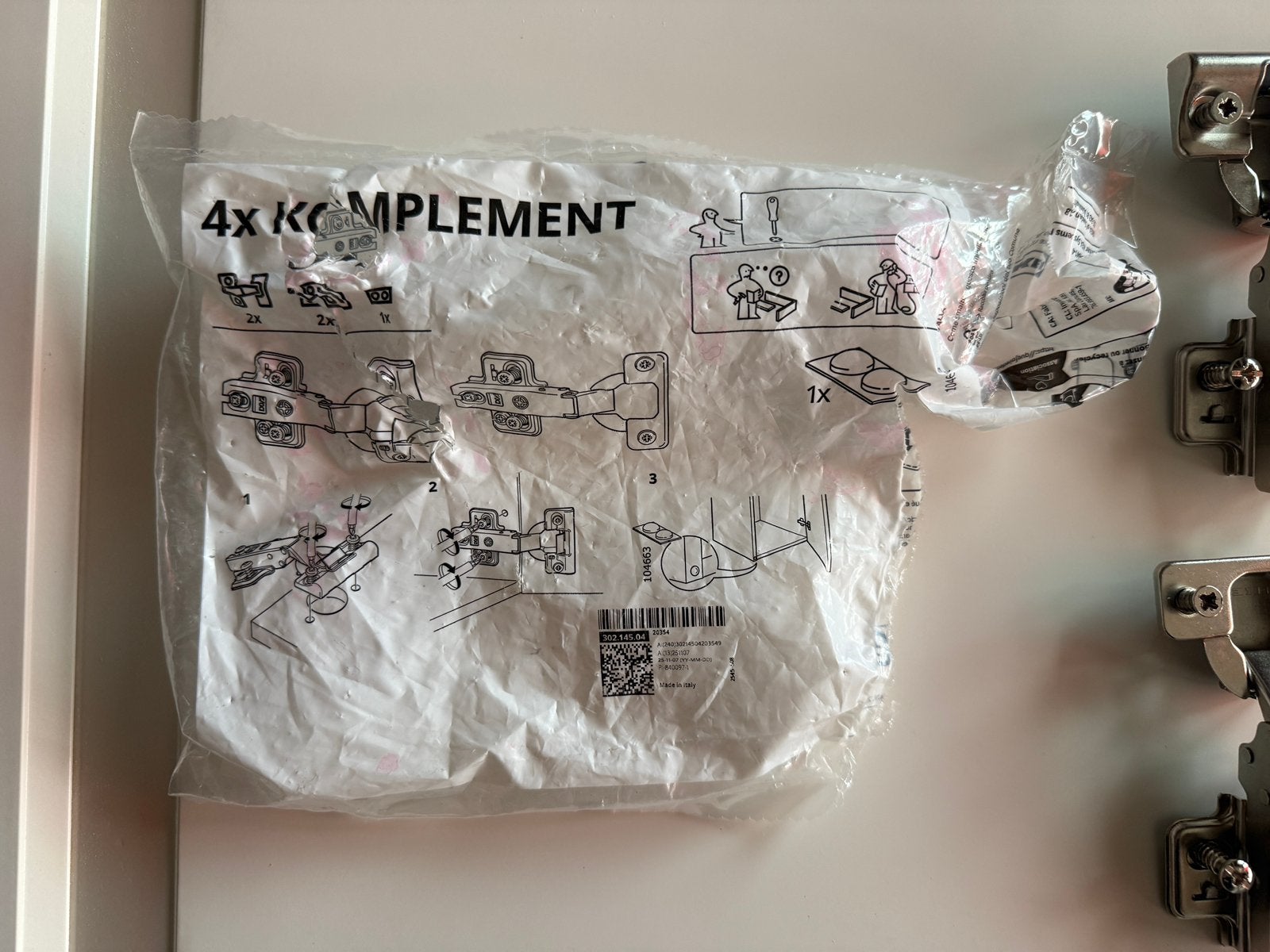 IKEA Pax Komplement scharnieren, Doe-het-zelf en Verbouw, Ophalen of Verzenden, Zo goed als nieuw, Chroom, Scharnier