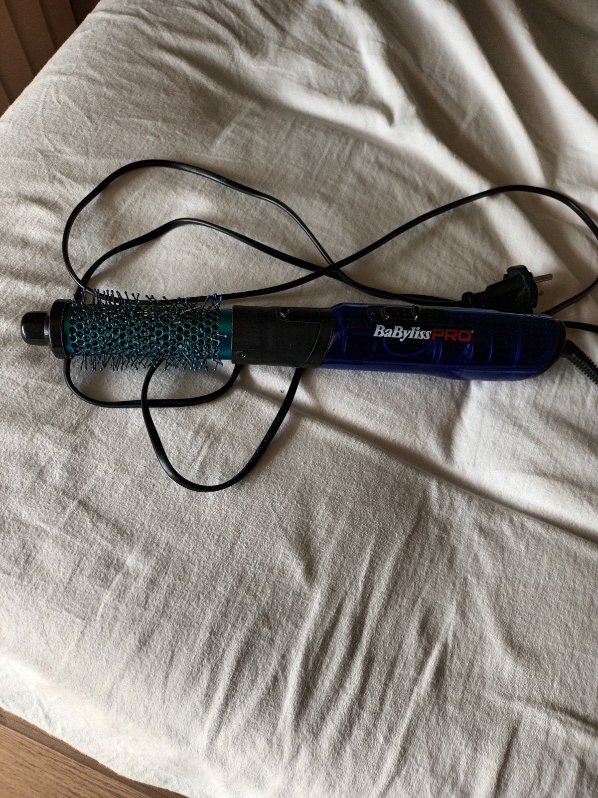 BaBylissPRO Blue Lightning Air Styler fohnborstel/34mm, Ophalen of Verzenden, Gebruikt, Föhn of Haardroger