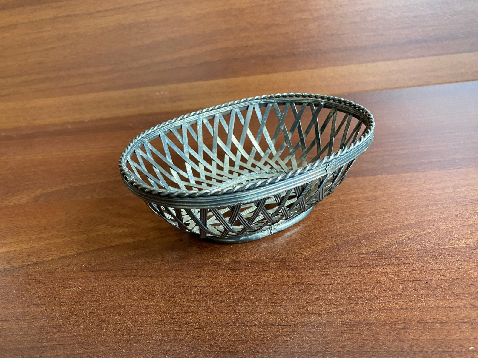 Decoratieve zilverkleurige mand - Vintage, Ophalen of Verzenden, Zilver