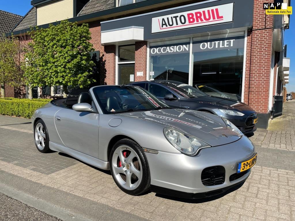 Porsche 911 Cabrio 3.4 Carrera 4 / Hardtop / Complete docume, Auto's, Gebruikt, Zwart, Cabriolet, 4 stoelen