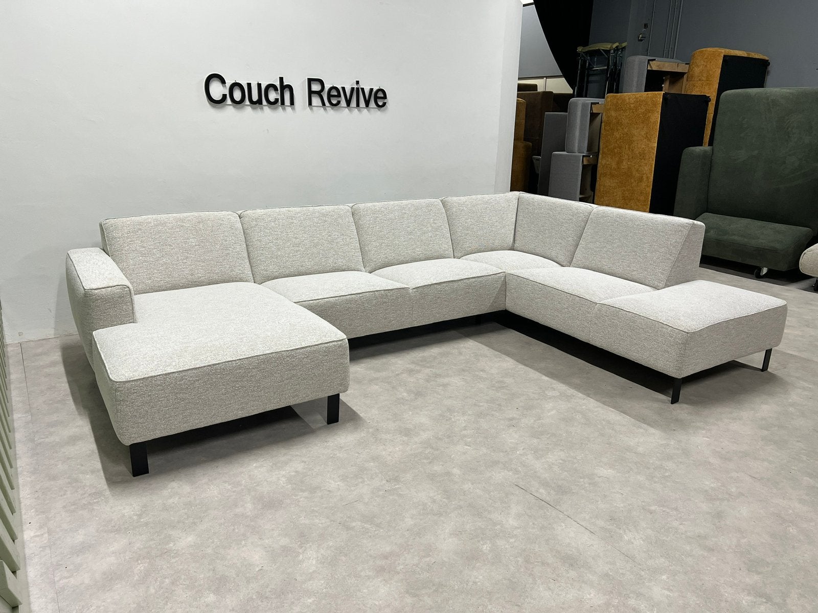 NIEUWE.Wit U-bank Milo 345x225 cm | GRATIS LEVERING, Info@couchrevive.nl, -, Couch Revive, Ophalen of Verzenden