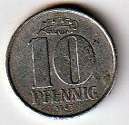10  pfennig  div.jaren  Oost - Duitsland. km. 10, Ophalen of Verzenden, Duitsland, Losse munt