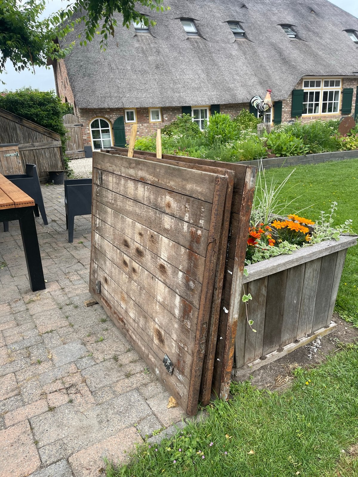 Steenschotten 150x110x4 cm hardhout 3stuks, Ophalen, Gebruikt, 25 tot 50 mm, Overige typen
