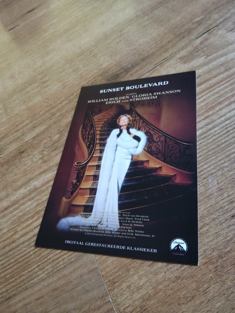 Billy wilder Sunset Boulevard ansichtkaart Film kaart, Ophalen of Verzenden, 1940 tot 1960, Ongelopen, Sterren en Beroemdheden