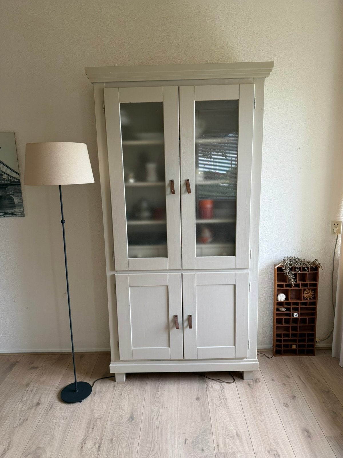 Mooie vitrinekast, Huis en Inrichting, Ophalen, Met deur(en), Eikenhout, 50 tot 100 cm