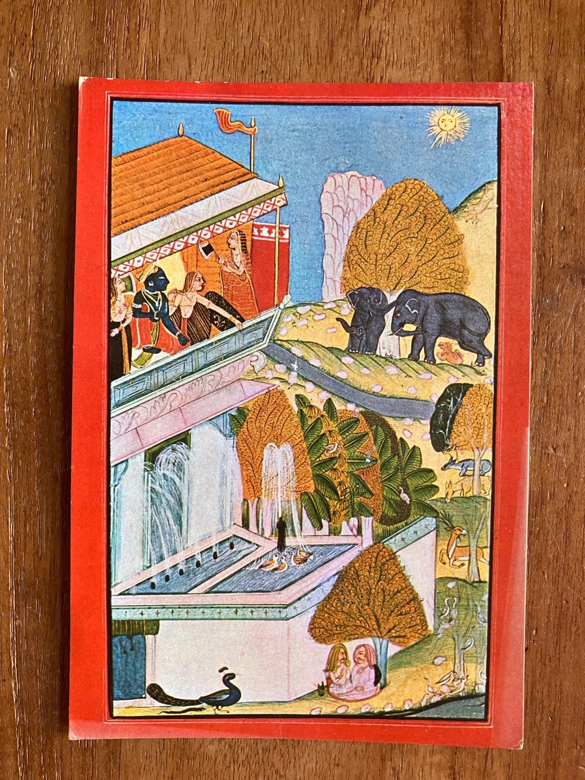 Indiase miniatuur schilderij ansichtkaart 1995, Verzamelen, Ansichtkaarten | Buitenland, Ophalen of Verzenden, 1980 tot heden
