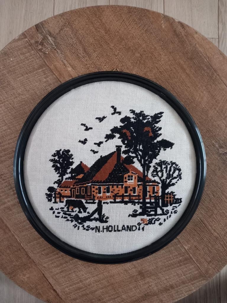 Geborduurd schilderij N. Holland., Ophalen of Verzenden, Overige typen