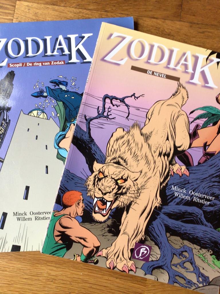 Oosterveer, Zodiak, 2 delen, De nevel en Scopii/ De ring van, Boeken, Stripboeken, Meerdere stripboeken, Ophalen of Verzenden