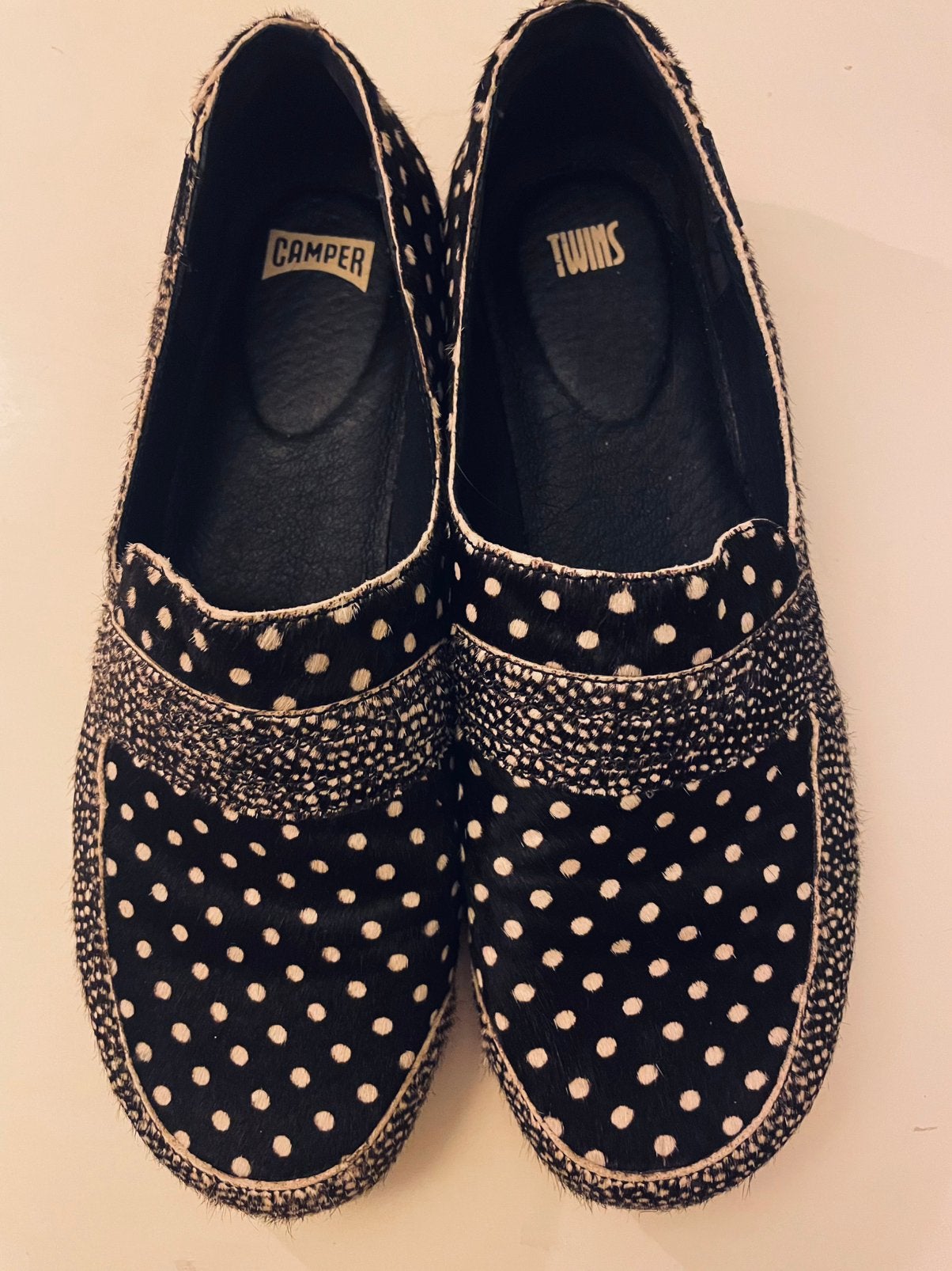 Te koop: leren loafers, Camper, zwart, maat 38, Ophalen of Verzenden, Zo goed als nieuw, Zwart, Instappers