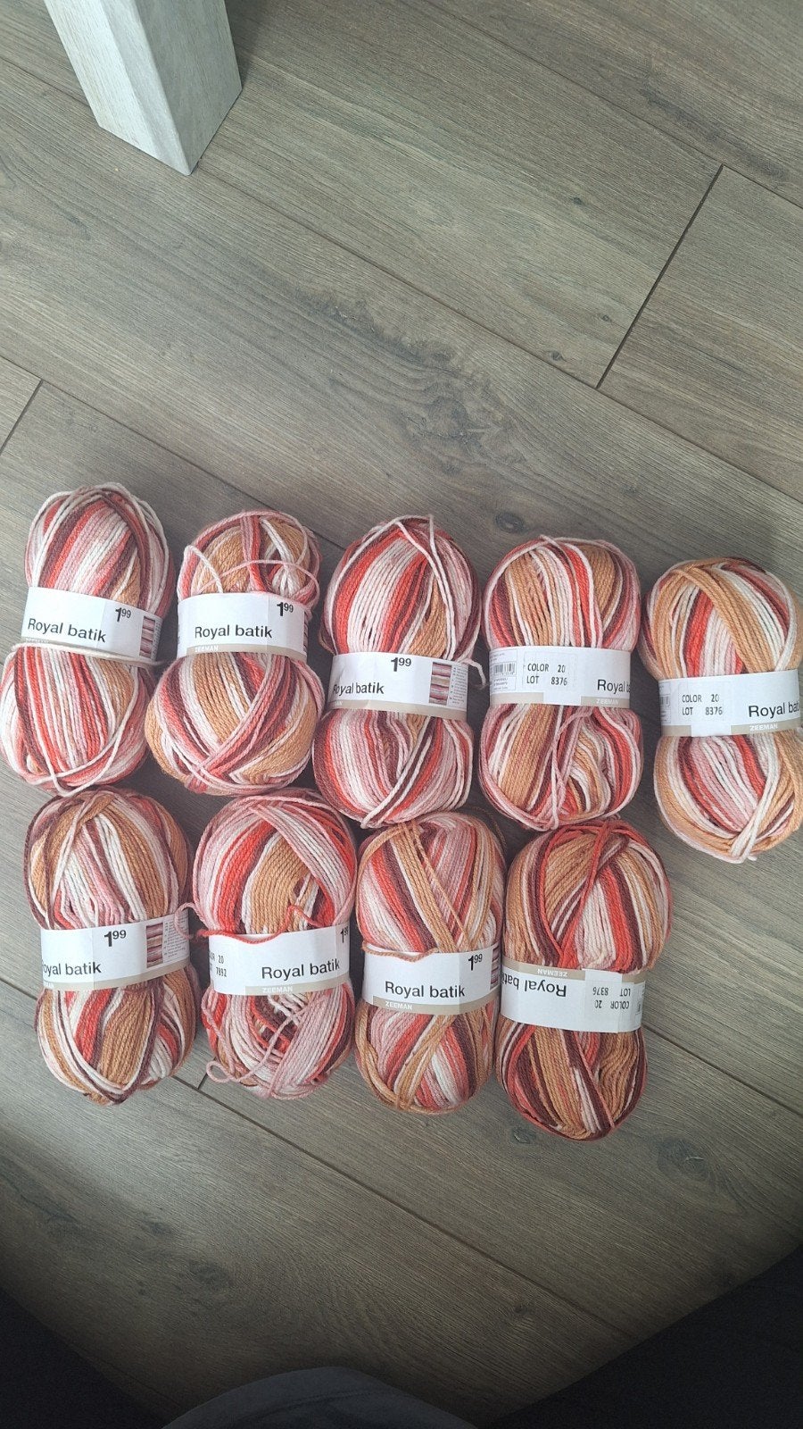 Zeeman Royal Batik Wol - 10  bollen - Roze/Bruin tinten, Ophalen of Verzenden, Nieuw, Breien of Haken, Wol of Garen