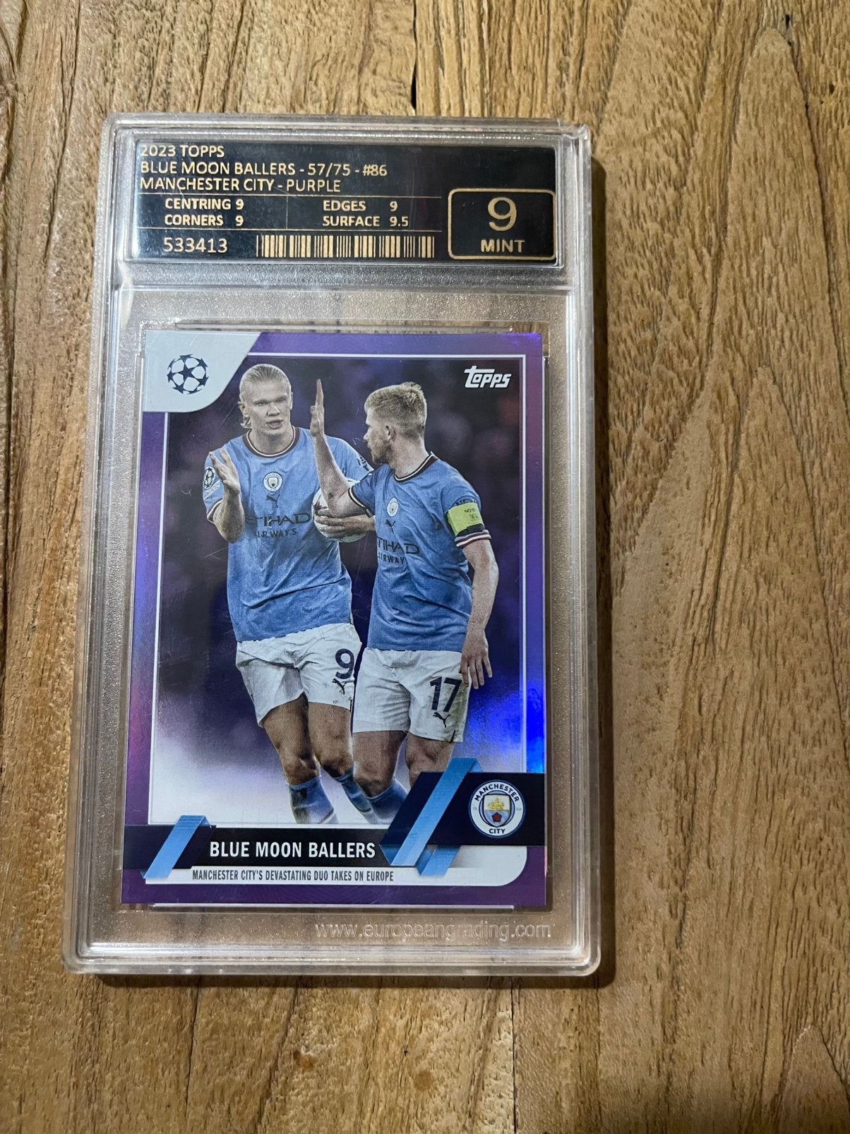 Erling Haaland & Kevin de Bruyne 57/75 European Grading 9, Ophalen of Verzenden, Zo goed als nieuw, Plaatje