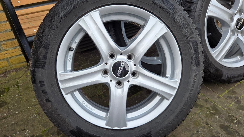 4 velgen + winterbanden voor Skoda Volkswagen 6Jx16, Ophalen, Gebruikt, 16 inch, Banden en Velgen