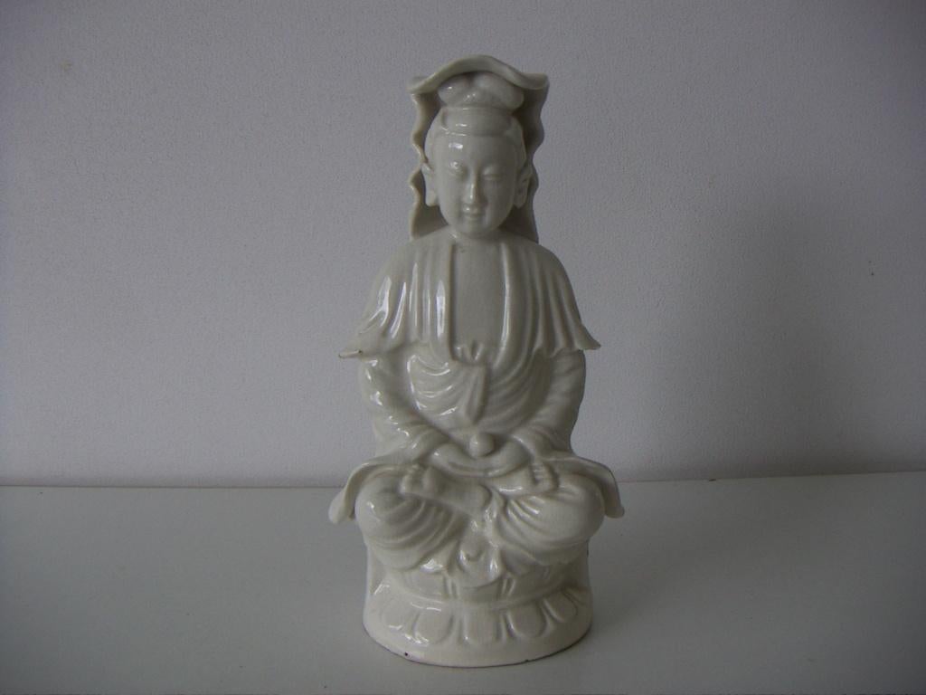 Blanc de Chine porselein beeld van Quan Yin jr.ca.1925., Antiek en Kunst, Ophalen of Verzenden