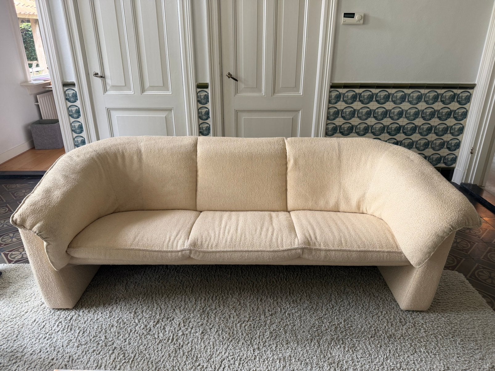 Leolux Scarabee designbank lichtbeige  3-zits, Gebruikt, Tweepersoons, 75 tot 100 cm, Ophalen of Verzenden