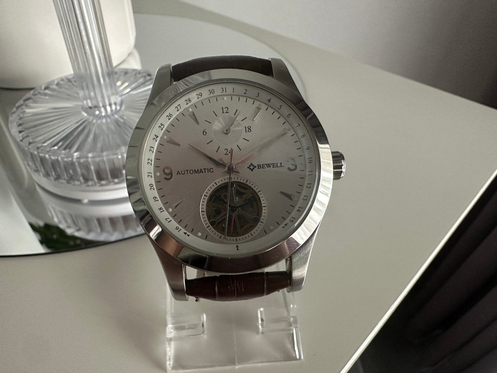BEWELL Herenhorloge met automatisch uurwerk, Ophalen of Verzenden, Zo goed als nieuw