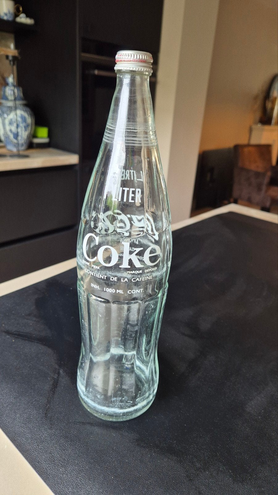 Vintage Coca-Cola fles 1 liter - Lege fles, Verzamelen, Ophalen of Verzenden, Gebruikt
