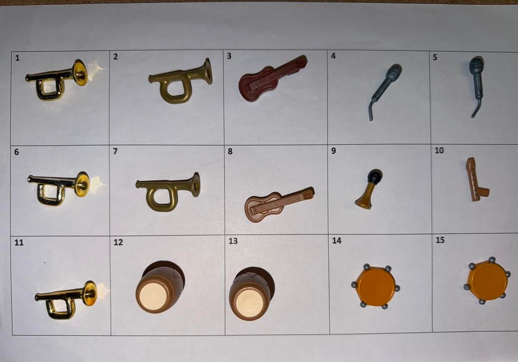 Mrt 597: playmobil: onderdelen: muziekinstrumenten, Ophalen of Verzenden, Gebruikt, Los playmobil