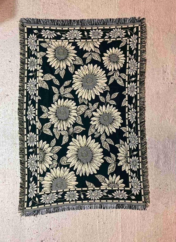 Foulard plaid zonnebloemen reversibel 151/100