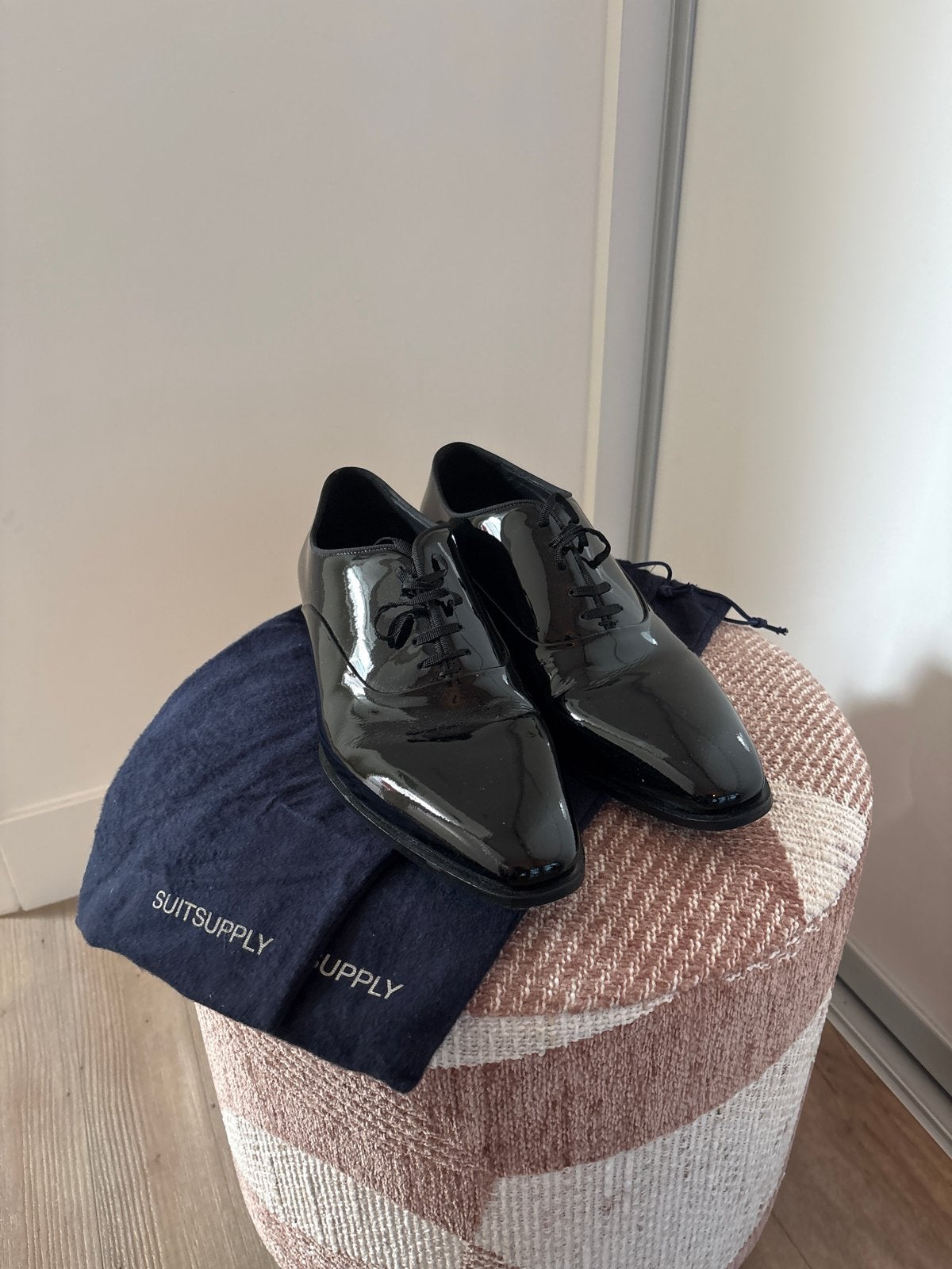 Suitsupply Nette Schoenen Zwart Lakleer Maat 44, Ophalen of Verzenden, Zo goed als nieuw, Zwart, Veterschoenen