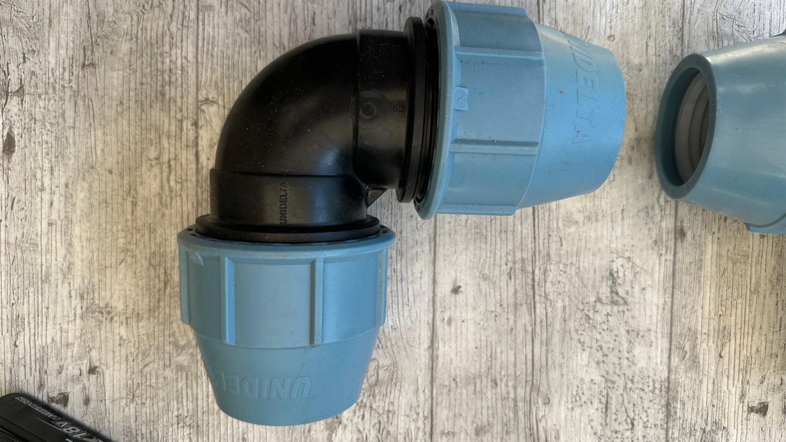 UNIDELTA Tyleen koppeling, PP fitting, knie 63mm, Ophalen of Verzenden, Nieuw, Tuinslangkoppeling