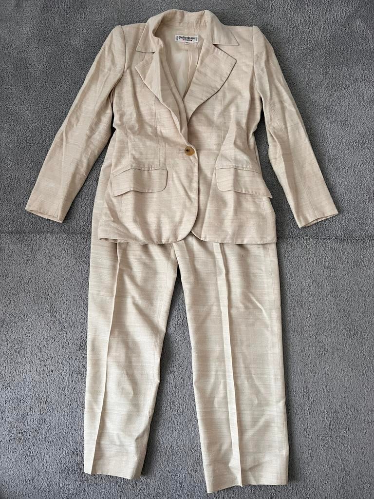 Yves Saint Laurent jas en broek set origineel!, Kostuum of Pak, Overige kleuren, Ophalen of Verzenden, Zo goed als nieuw