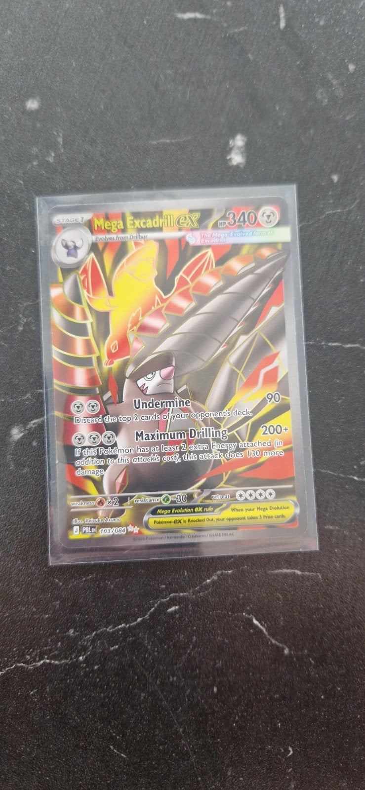 Mega Excadrill EX Pokémon Kaart 103/884, Ophalen of Verzenden, Zo goed als nieuw, Losse kaart