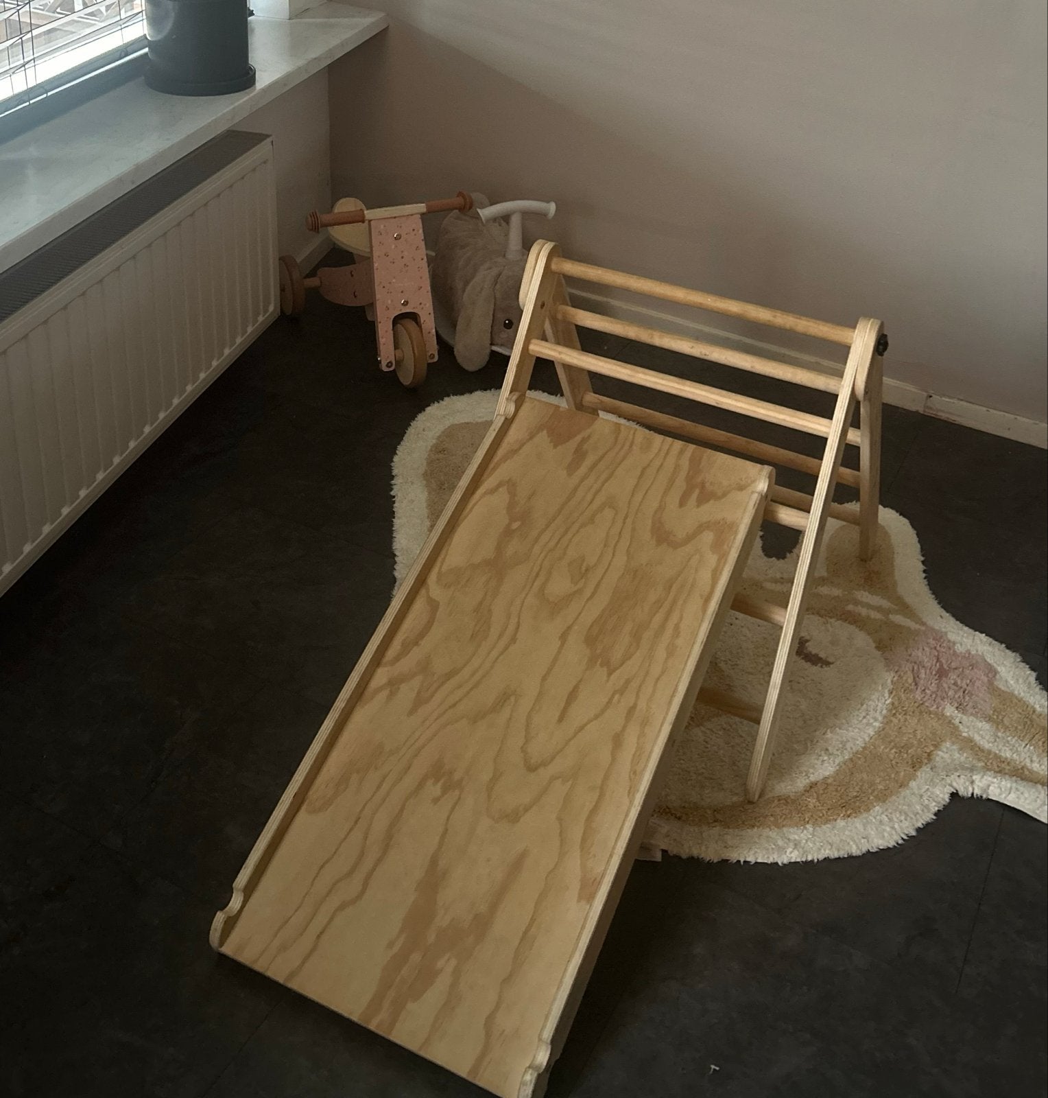 Montessori Klimdriehoek met Glijbaan/Klimhelling, Kinderen en Baby's, Ophalen of Verzenden, Gebruikt